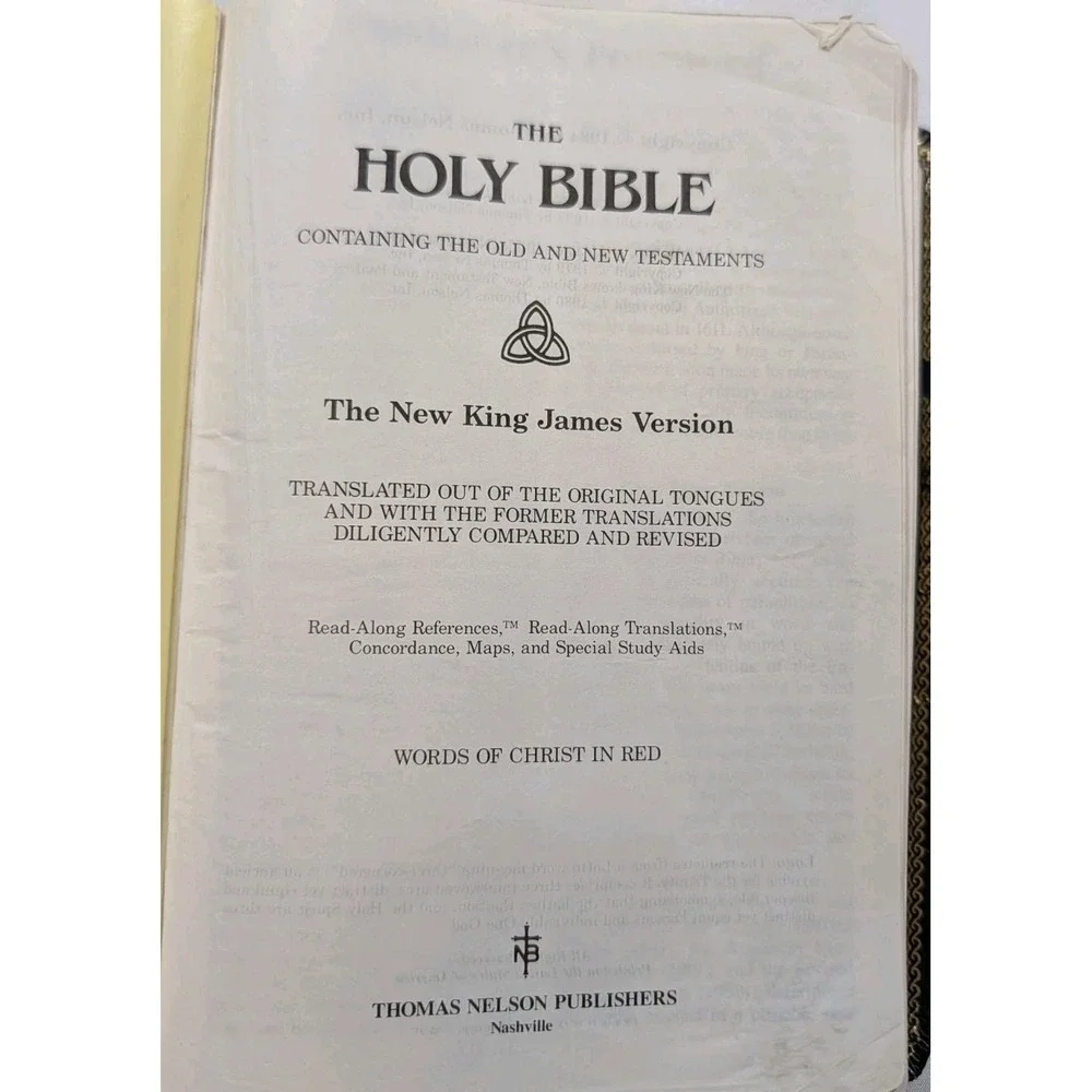 NKJV Holy Bible Thomas Nelson 234 Giant Print Red Letter Bonded Leather Vintage